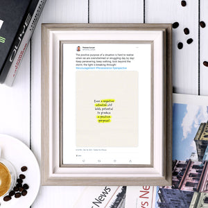Custom Framed Tweet with Yellow Framed Personalized Wall Decoration Unique Gift
