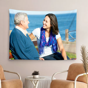 Custom Daddy Photo Tapestry Short Plush Wall Decor Fabric Painting