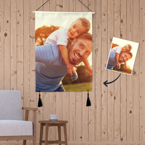 Custom Father Photo Tapestry Wall Decor Fabric Painting