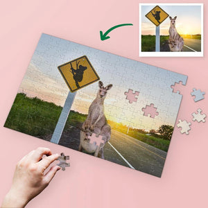 Custom kangaroo Photo Jigsaw Puzzle - 35/150/300/500/1000 Pieces