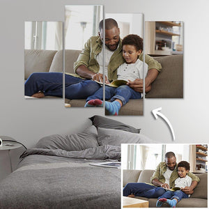 Custom Photo Wall Decor Painting Canvas 4 pieces Without Frame