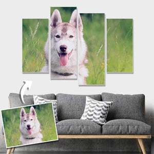Custom Pet Photo Wall Decor Painting Canvas 4 pieces Without Frame