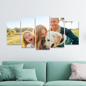 Custom Family Photo Wall Decor Painting Canvas 5 Pieces Without Frame