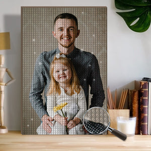 5D DIY Custom Happy Father Photo Full Square/Round Drill Diamond Painting Father's Day Gift