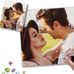 5D DIY Custom Fall-in-Love Photo Full Square/Round Drill Diamond Painting Anniversary Gift