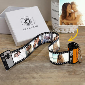 Custom Camera Roll Customizable Film Roll Keychain 10 Photos Available Romantic Customized Gifts for Her
