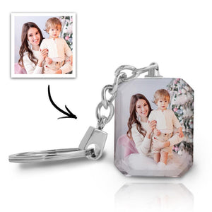 Christmas Gift - Custom Crystal Photo Keyring - Rectangle