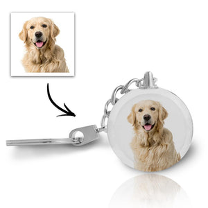 Christmas Gift - Custom Crystal Photo Keyring - Round