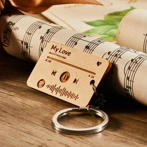 Custom Wooden song Code Keychain