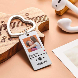Song Keychain With Photos - Sliver