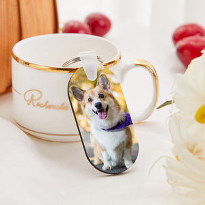 Custom Oval Shape Double-sided Photo Keyring