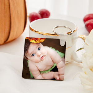 Custom Square Shape Double-sided Photo Keyring