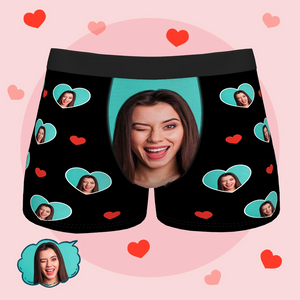 Custom Personalised Funny Face Boxers Briefs For Men Husband Boyfriend Underwear With Multi Face Photo