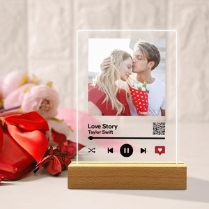 Personalized Video Plaque Scannable QR Code Submit Your Favorite Video Valentine's Day Gift