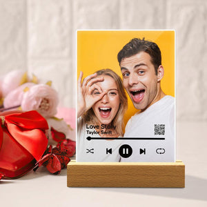 Personalized Video and Photo Plaque with Scannable QR Code Submit Your Favorite Video Valentine's Day Gift