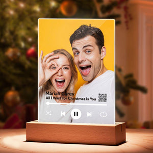 Personalized Video and Photo Plaque Custom Scannable QR Code Submit Your Favorite Video Christmas Gift