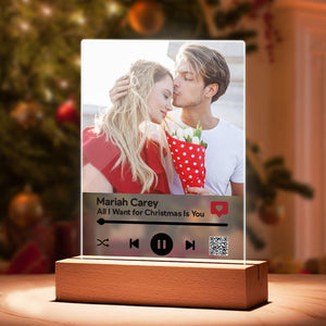 Custom Video Plaque Personalized Photo Desktop Decor Scannable QR Code Christmas Gift