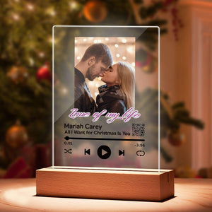 Personalized Video Plaque Scannable QR Code Customized Photo and Text Desktop Decor Christmas Gift