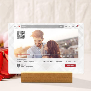 Custom YouTube Video QR Code Plaque Scannable Personalized Photo Plaque Submit Your Favorite Video Valentine's Day Gift