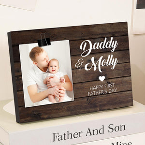 Custom Your photo and name Plaque Tabletop Desktop Photo Frame Best Fathers Day Gift