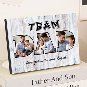 Custom Your photo and name Plaque Tabletop Desktop Photo Frame for Father's Day