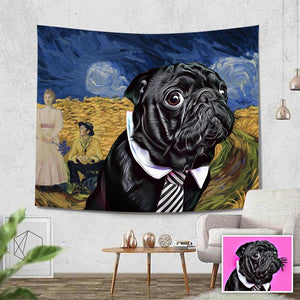 Pet Photo Tapestry Wall Art Home Decor Hanging Painting