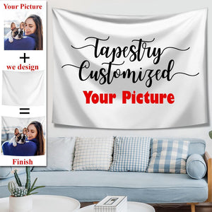 Customized Photo Tapestry Short Plush Wall Decor Hanging Painting Family Gift