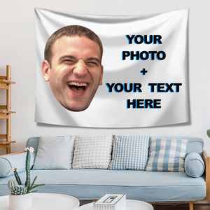 Custom Photo Text Tapestry Wall Art Home Decor