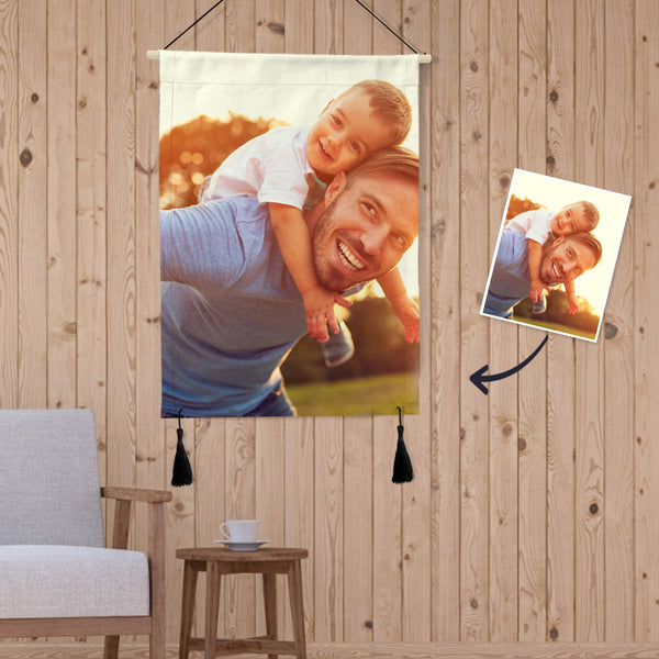 Custom Father Photo Tapestry Wall Decor Fabric Painting