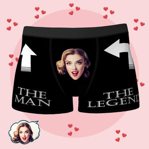Custom Face Boxer Briefs for Men The Legend Underwear Anniversary Gift for Boyfriend