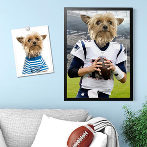 Custom Canvas Painting  - Super Bowl Pet Rugby Player