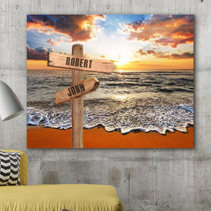 Custom Canvas Frame Personalizd Road Sign Canvas Frame-Seaside Road Sign Canvas Frame