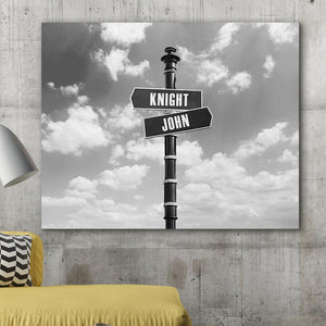 Custom Canvas Frame Personalizd Road Sign Canvas Frame-Sky Road Sign Canvas Frame