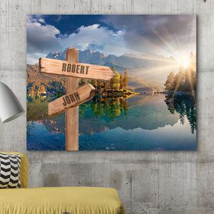 Custom Canvas Frame Personalizd Road Sign Canvas Frame-Landscape Road Sign Canvas Frame