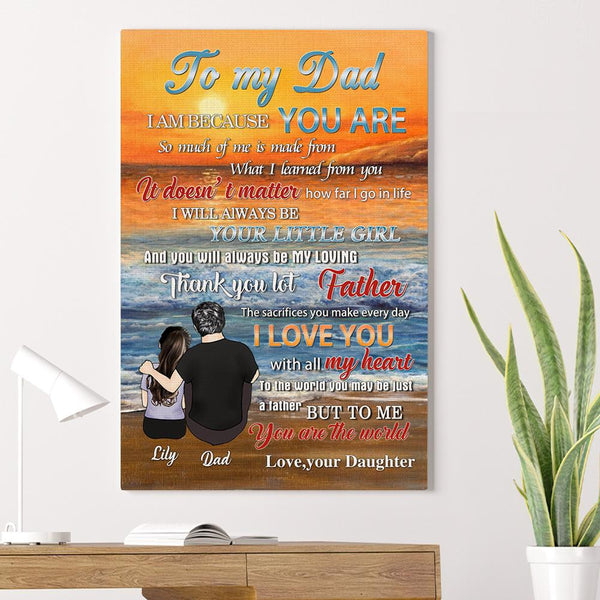 Custom Canvas Wall Art To My Dad Canvas Perfect Custom Gift For Dad From Daughter