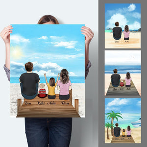 Family Time Canvas Custom Vertical Travel Canvas With 1-6 Members Travel Wall Decor Personalised Birthday/Anniversary Gift