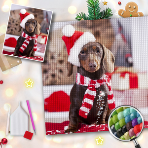 Custom Christmas Pet Dog Photo Diamond Painting