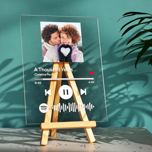 Custom Spotify Code Music Plaque With Wooden Stand