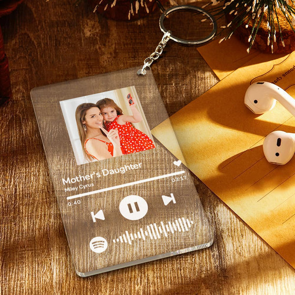Mother's Day Gift Personalized Spotify Code Music Plaque Keychain