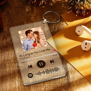 Custom Spotify Code Plaque Keychain - Long Love