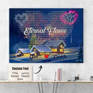 Custom Christmas Heart Shaped Song Lyrics Wall Decor Painting Canvas With Text